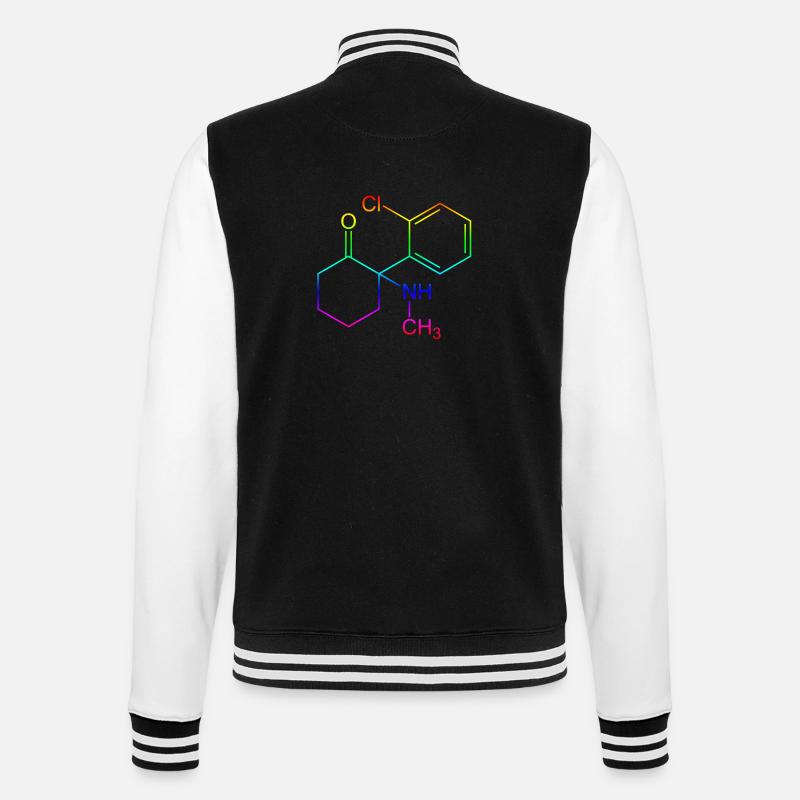 Ketamine structural formula - College Sweat Jacket - black/white