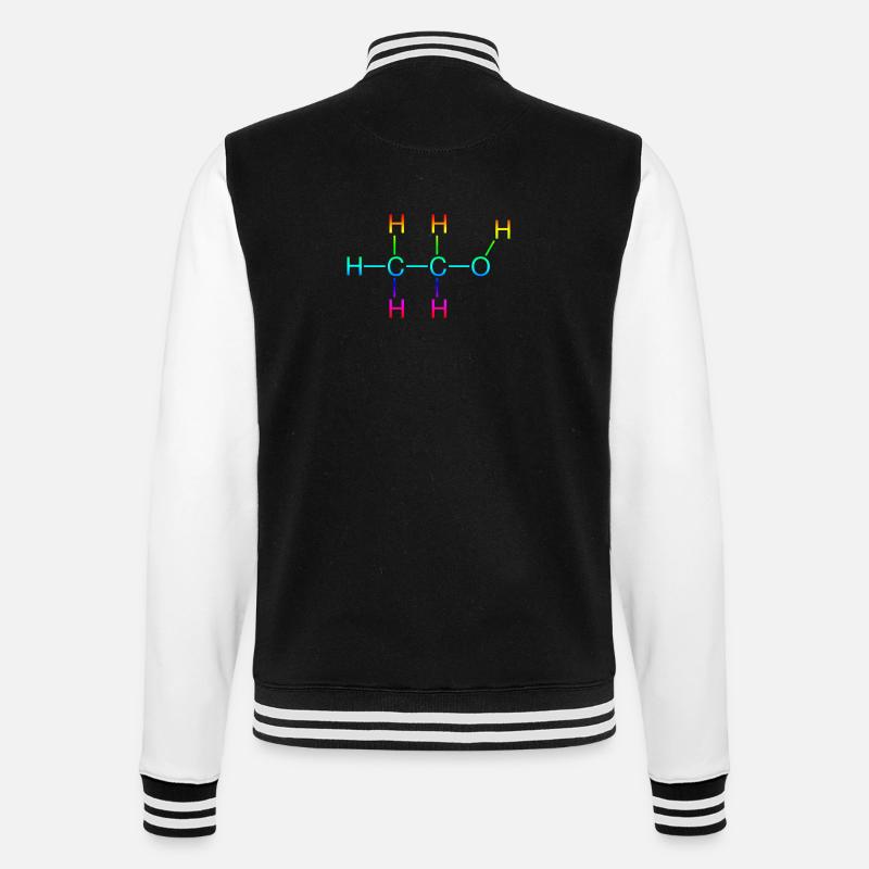 Ethanol Alkohol Strukturformel - College-Sweatjacke - Schwarz/Weiß