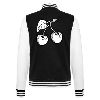 cherries kirschen veggie gemuese fruits16 - College-Sweatjacke - Schwarz/Weiß - Hinten - Marisol (170cm)