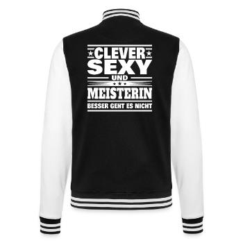 Clever Meisterin - College-Sweatjacke - Schwarz/Weiß - Hinten - Marisol (170cm)