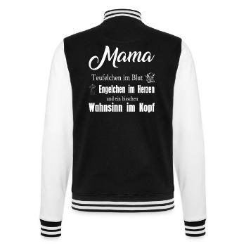 Mama T-Shirt 2018 - Muttertag Motiv Mama - College-Sweatjacke - Schwarz/Weiß - Hinten - Marisol (170cm)