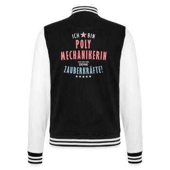 Polymechanikerin Beruf - Geschenk - College-Sweatjacke - Schwarz/Weiß - Hinten - Marisol (170cm)