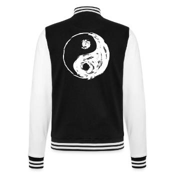 YIN und YANG ausgefranste cooles Aussehen - College-Sweatjacke - Schwarz/Weiß - Hinten - Marisol (170cm)