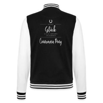 Connemara Pony Geschenk - College-Sweatjacke - Schwarz/Weiß - Hinten - Marisol (170cm)