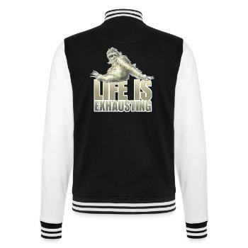 shirt motif sloth chill new - College Sweat Jacket - black/white - Back - Marisol (170cm)