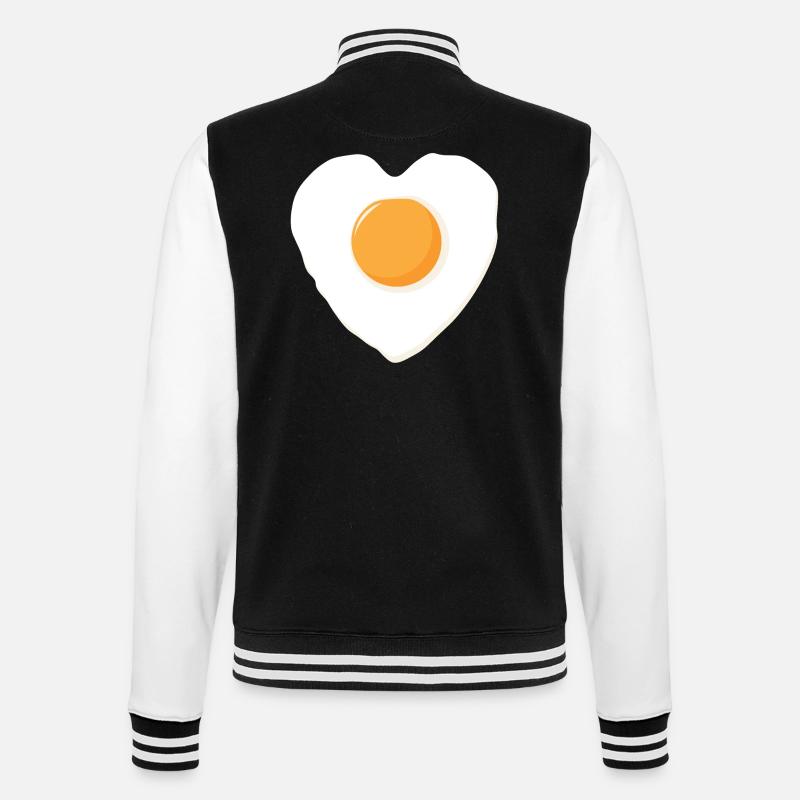 Spiegeleiliebe - College-Sweatjacke - Schwarz/Weiß