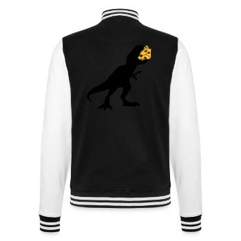 t rex monster dinosaur dinosaur dino meat - College Sweat Jacket - black/white - Back - Marisol (170cm)