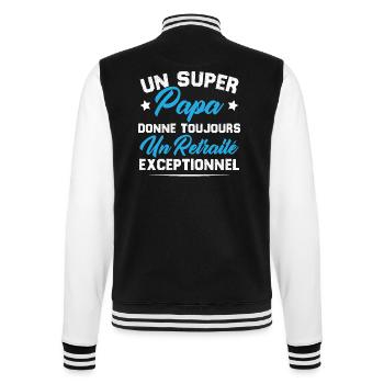 Super papa donne toujours un retraité exceptionnel - Veste Teddy - noir/blanc - Dos - Marisol (170cm)