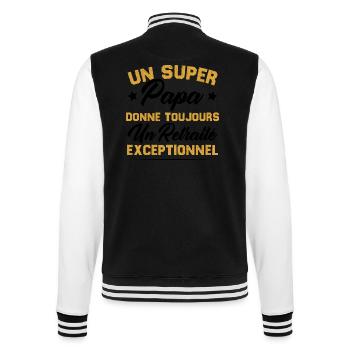 Super papa donne toujours un retraité exceptionnel - Veste Teddy - noir/blanc - Dos - Marisol (170cm)