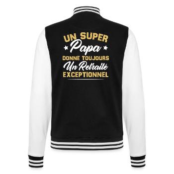 Super papa donne toujours un retraité exceptionnel - Veste Teddy - noir/blanc - Dos - Marisol (170cm)