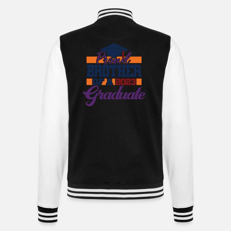 Stolzer Bruder eines Abschlussgeschenks 2023 - College-Sweatjacke - Schwarz/Weiß