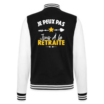 Je peux pas j'suis à la retraite - Veste Teddy - noir/blanc - Dos - Marisol (170cm)