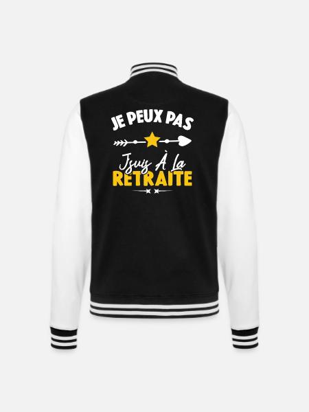 Je peux pas j'suis à la retraite - Veste Teddy - noir/blanc