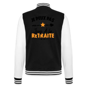 Je peux pas j'suis à la retraite - Veste Teddy - noir/blanc - Dos - Marisol (170cm)