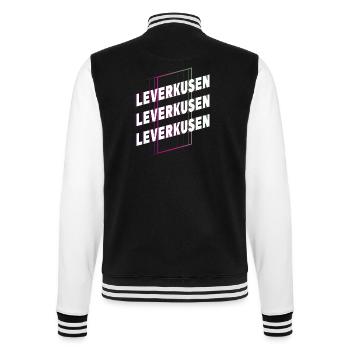 Leverkusen Deutschland Stadt Schrift Skyline - College-Sweatjacke - Schwarz/Weiß - Hinten - Marisol (170cm)