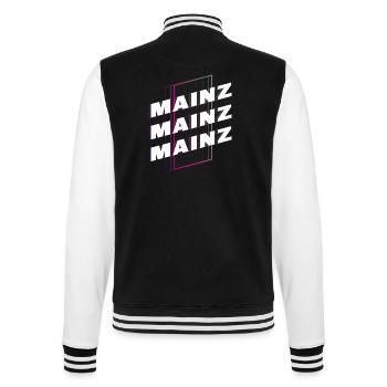 Mainz Germany City Font Skyline Home - College Sweat Jacket - black/white - Back - Marisol (170cm)
