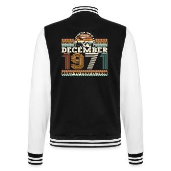 Millésime Décembre 1971 51ème Cadeau d’Anniversaire - Veste Teddy - noir/blanc - Dos - Marisol (170cm)