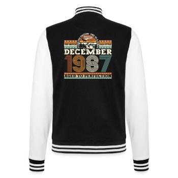 Décembre Millésime 1987 35ème Cadeau d’Anniversaire - Veste Teddy - noir/blanc - Dos - Marisol (170cm)