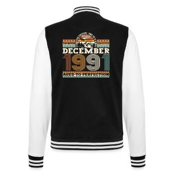 Décembre Né 1991 Cadeau de 31e anniversaire - Veste Teddy - noir/blanc - Dos - Marisol (170cm)
