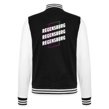 Regensburg Deutschland Stadt Schrift Skyline - College-Sweatjacke - Schwarz/Weiß - Hinten - Marisol (170cm)