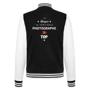 le véritable Photographe au top - Veste Teddy - noir/blanc - Dos - Marisol (170cm)