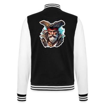 Pirat / Ahoi / Anker / Kapitän / Totenkopf / Rum - College-Sweatjacke - Schwarz/Weiß - Hinten - Marisol (170cm)