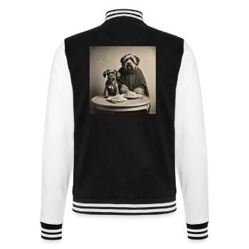 Dog / Animal / Photo / Wild / Funny / Barking - College Sweat Jacket - black/white - Back - Marisol (170cm)