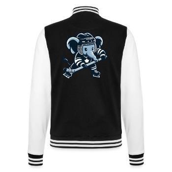 L’éléphant joue au hockey Hockey sur glace Canada - Veste Teddy - noir/blanc - Dos - Marisol (170cm)