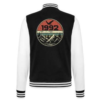 Vintage 1992 Classic 1992 Retro 1992 Gift 1992 - College Sweat Jacket - black/white - Back - Marisol (170cm)