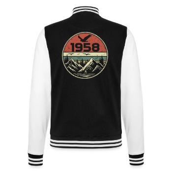 Vintage 1958 Classic 1958 Retro 1958 Gift 1958 - College Sweat Jacket - black/white - Back - Marisol (170cm)