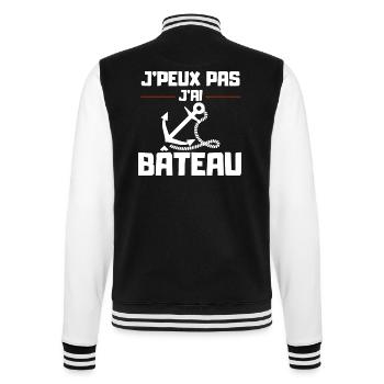I can't I have a boat - College Sweat Jacket - black/white - Back - Marisol (170cm)