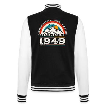 75th Birthday Original September 49 Born 1949 - College Sweat Jacket - black/white - Back - Marisol (170cm)