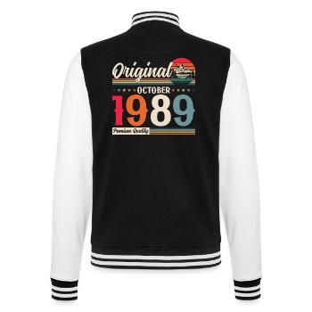 35e anniversaire Original Octobre 1989 Né en 1989 - Veste Teddy - noir/blanc - Dos - Marisol (170cm)