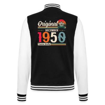 75th Birthday Original December 1950 Volume 50 - College Sweat Jacket - black/white - Back - Marisol (170cm)