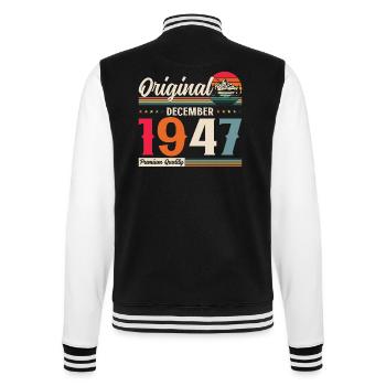 77th Birthday Original December 1947 Volume 47 - College Sweat Jacket - black/white - Back - Marisol (170cm)