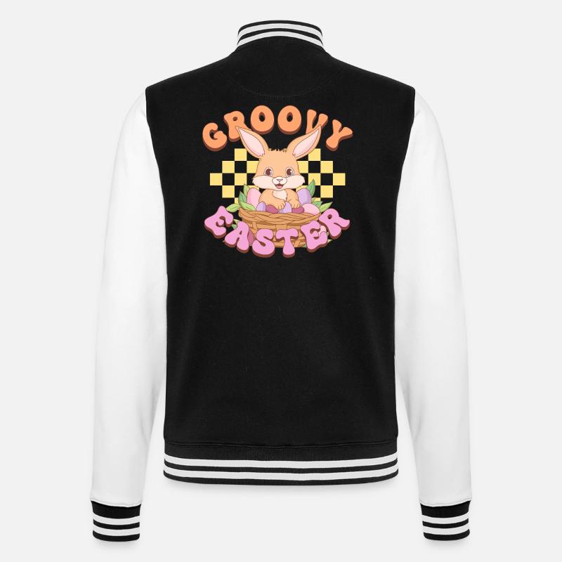 Groovy Easter - College-Sweatjacke - Schwarz/Weiß