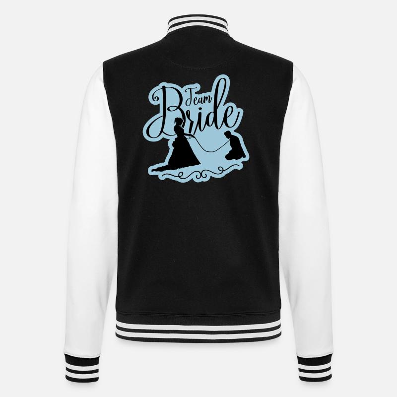 Team Bride Wedding Hen - College Sweat Jacket - black/white