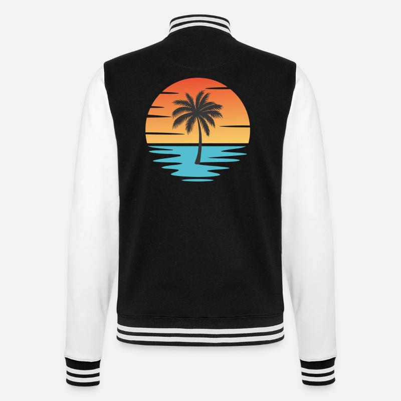 Plage Coucher de soleil - Veste Teddy - noir/blanc
