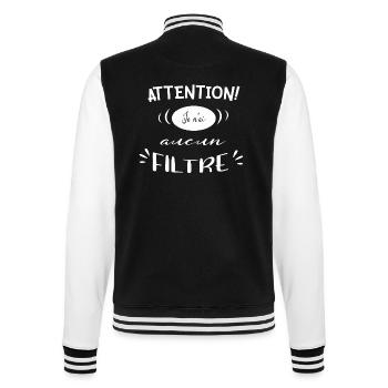 Attention sans filtre - Veste Teddy - noir/blanc - Dos - Marisol (170cm)