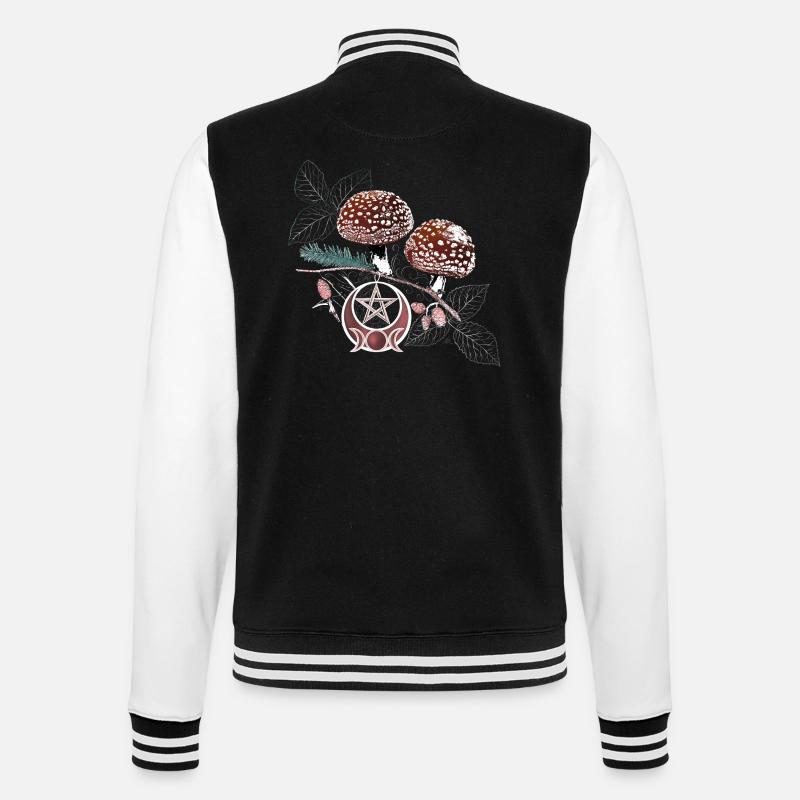 Toadstool Wicca Symbol Natural Magic Autumn - College Sweat Jacket - black/white