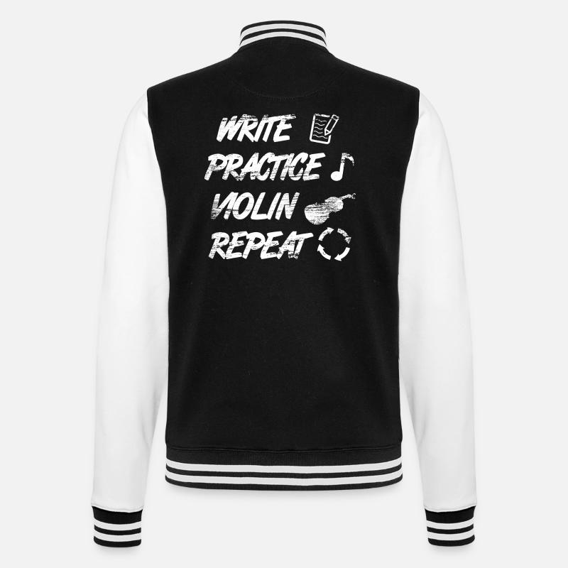 Practice writing, repeat violin - College Sweat Jacket - black/white