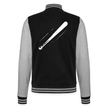 Baseballschläger Zeichnung - College-Sweatjacke - Schwarz/Grau meliert - Hinten - Marisol (170cm)