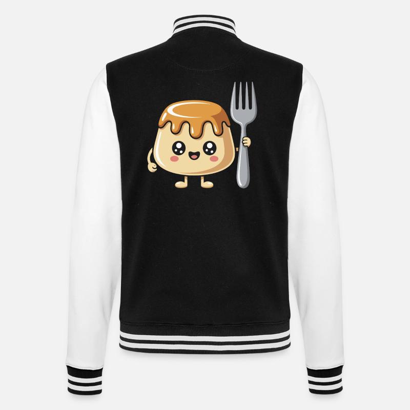 Pudding with fork - College Sweat Jacket - black/white