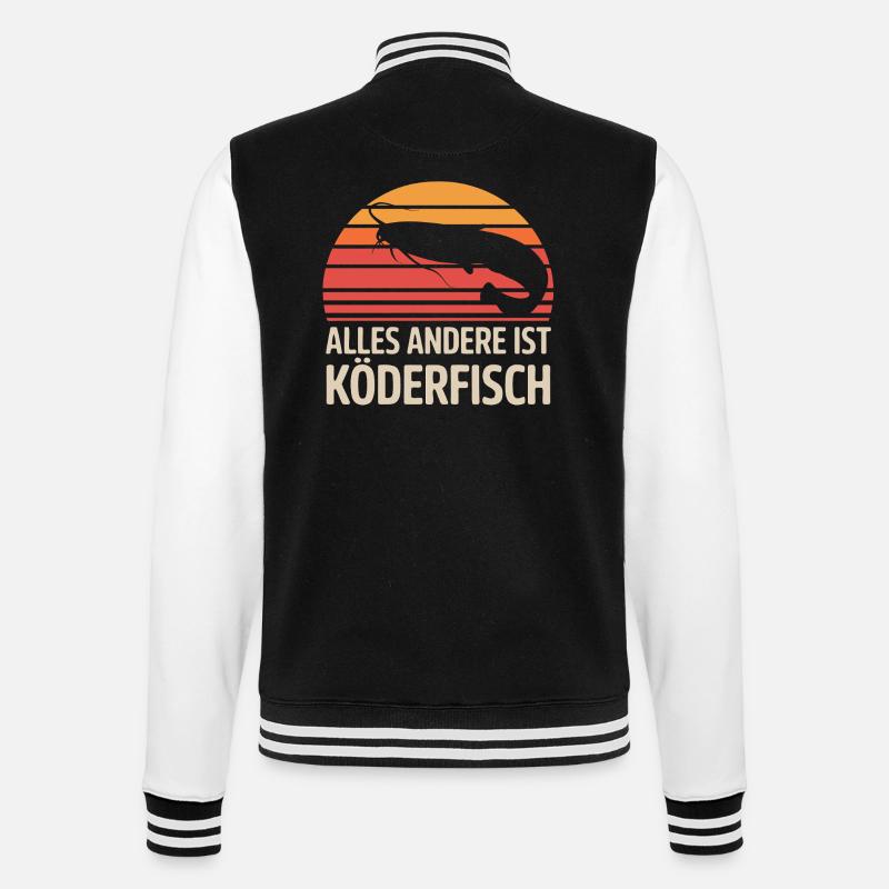 Catfish Angler – Everything Else Is Baitfish - College Sweat Jacket - black/white