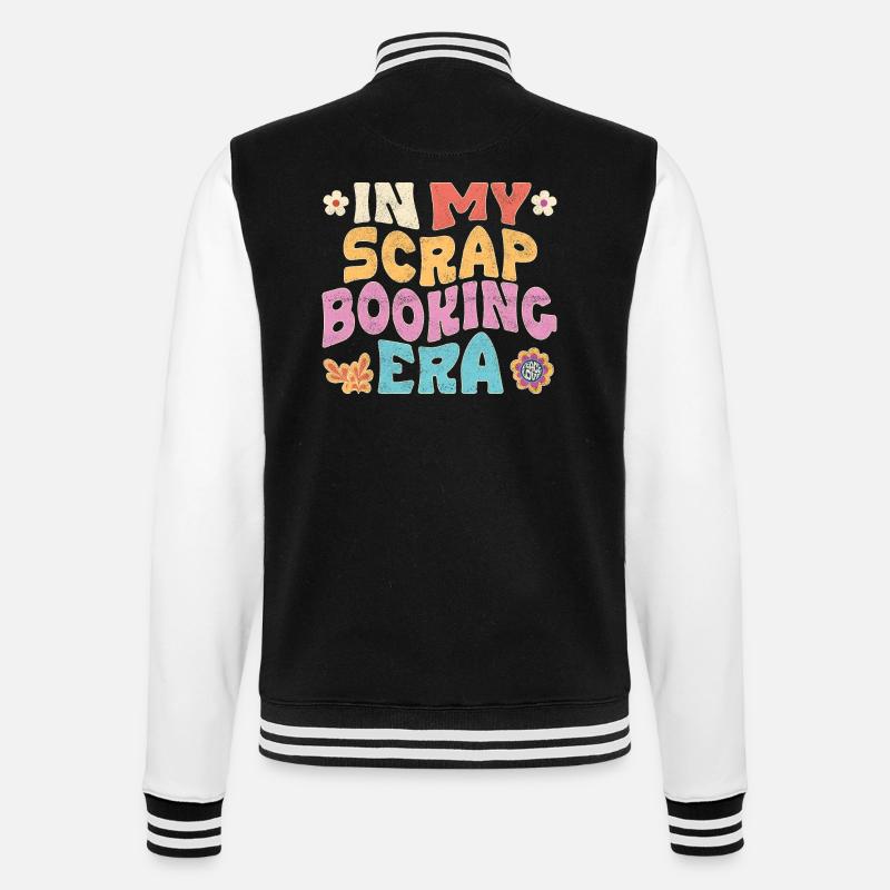 in my scrap booking era - College Sweat Jacket - black/white