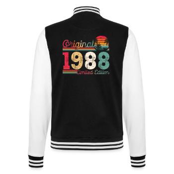 Né en 1988 35ème anniversaire Cadeau homme / femme - Veste Teddy - noir/blanc - Dos - Marisol (170cm)