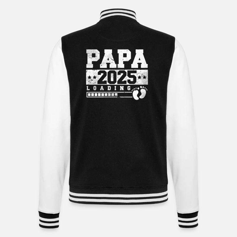 Papa 2025 loading - College-Sweatjacke - Schwarz/Weiß