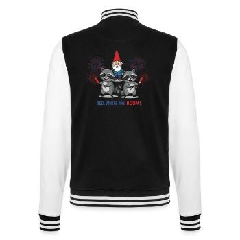 Raccoon 4th of July Fireworks Party - College Sweat Jacket - black/white - Back - Marisol (170cm)