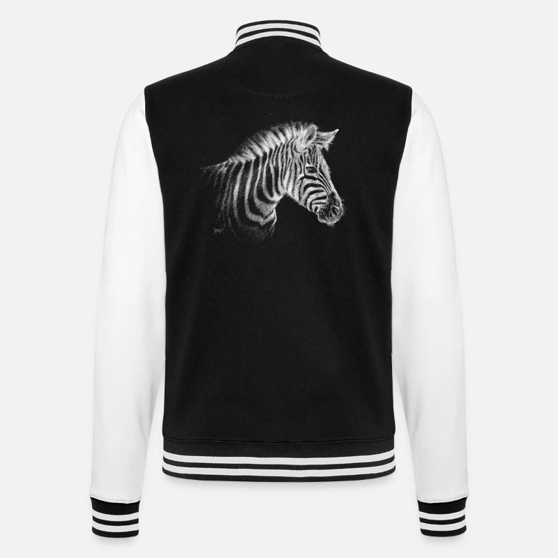Bronko55 No.54 – Zebra - College-Sweatjacke - Schwarz/Weiß