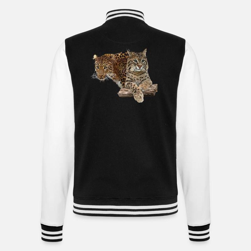 Leopard and lynx - College Sweat Jacket - black/white
